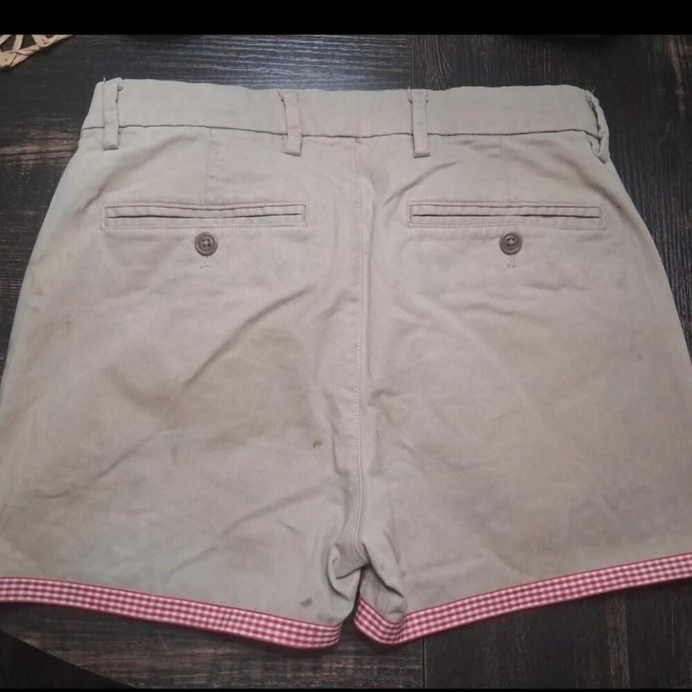 "Custom GAP Khaki Chino Shorts Size 29 - Gingham Bows & Bee Upcycled" - Picture 7 of 8